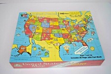 Random House 140pc United States of America Map Jigsaw Puzzle w/ 28 Page USA Fac
