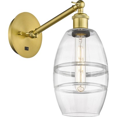 Innovations Lighting 317-1W-SG-G557-6CL Ballston Vaz Wall Sconce Satin Gold