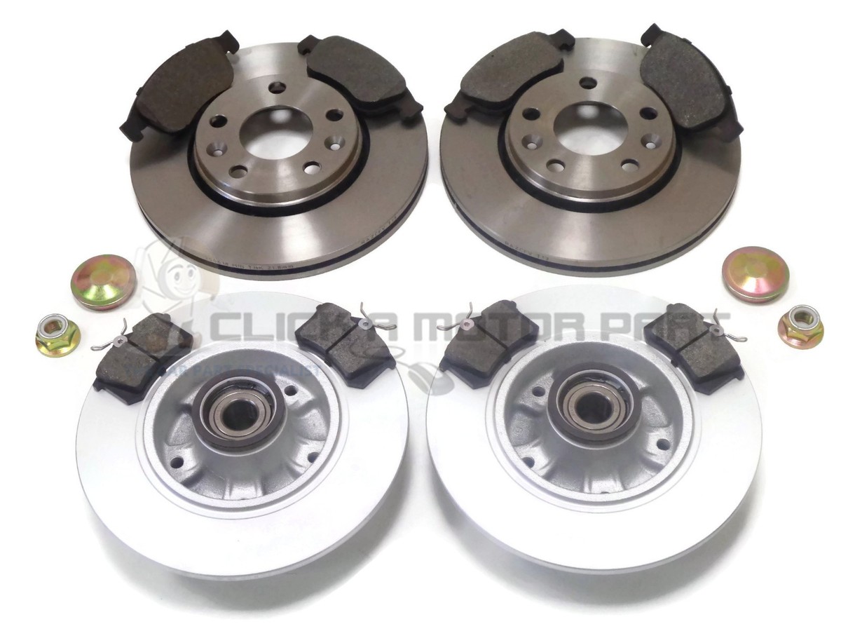E-Approved Rear Brake Discs & Pads Kit With Bearings & ABS Rings For Renault Megane MK3 Coupe – 260mm Solid