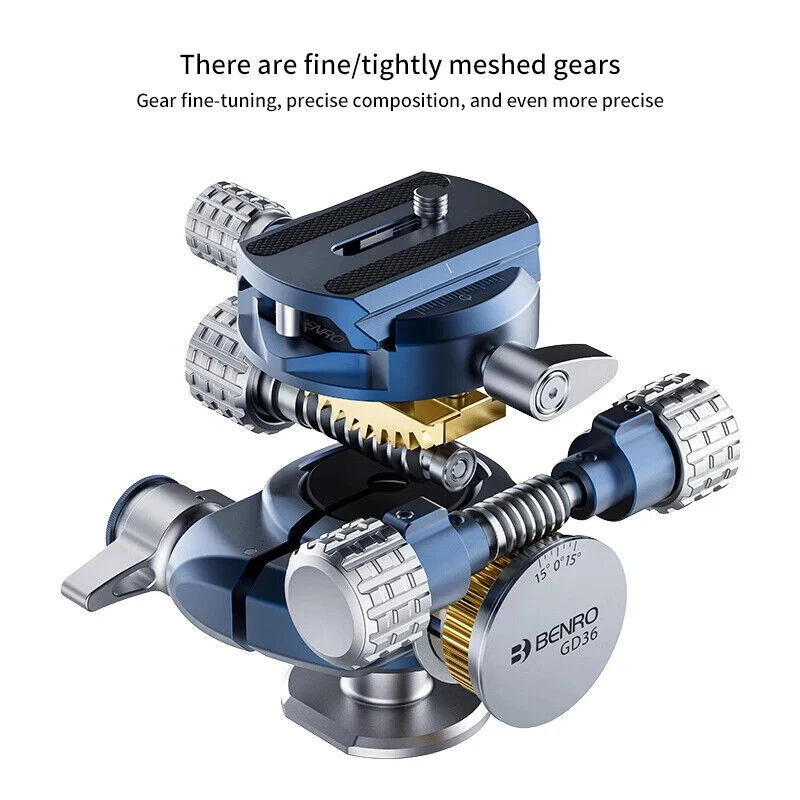 BENRO GD36 3-Way Geared Head Tripod Head Quick Adjustment Gear Panoramic shoot - Image 3 of 4