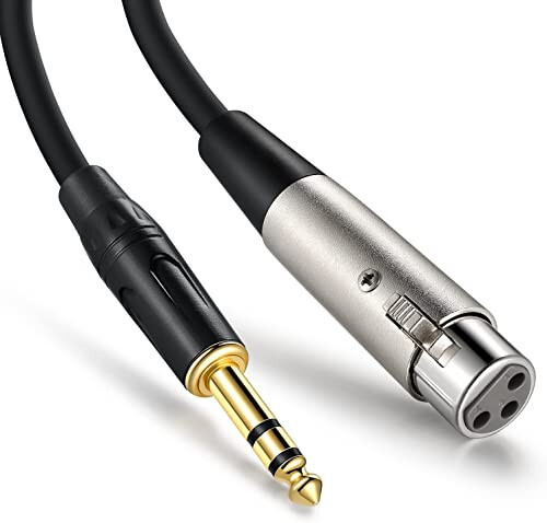 EBXYA XLR Buchse auf Stereo 1/4 Zoll (6,35 mm) vergoldete TRS Buchse - 1 m 2er-Pack - Bild 2 von 6