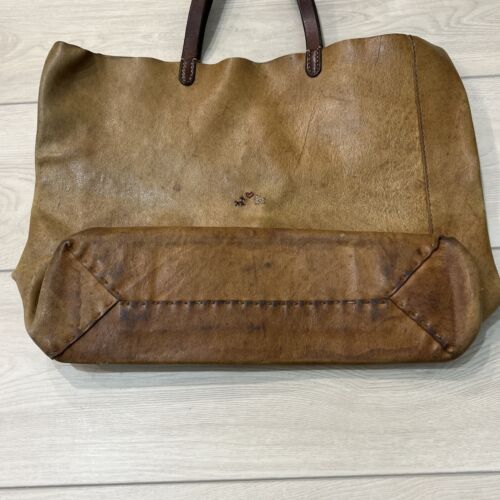 Henry Cuir Barneys NY Shoulder Bag Brown Leather Purse Tote VTG Dogs Stitch 12” - Picture 2 of 12