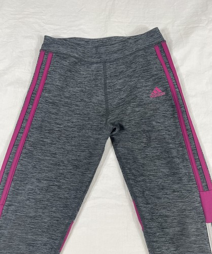 Adidas Girl Gray Athletic Compression Leggings L (14) - Picture 5 of 9
