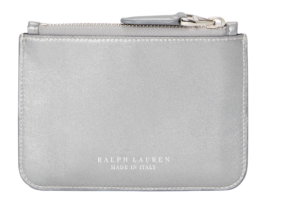 $295 Ralph Lauren 紫色标签系列金属色 Nappa 皮革手拿包 — 第 2/2 张图片