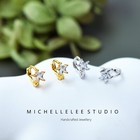 Super Tiny Star Huggie Hoop Earrings, Crystal Star Hoop Earring