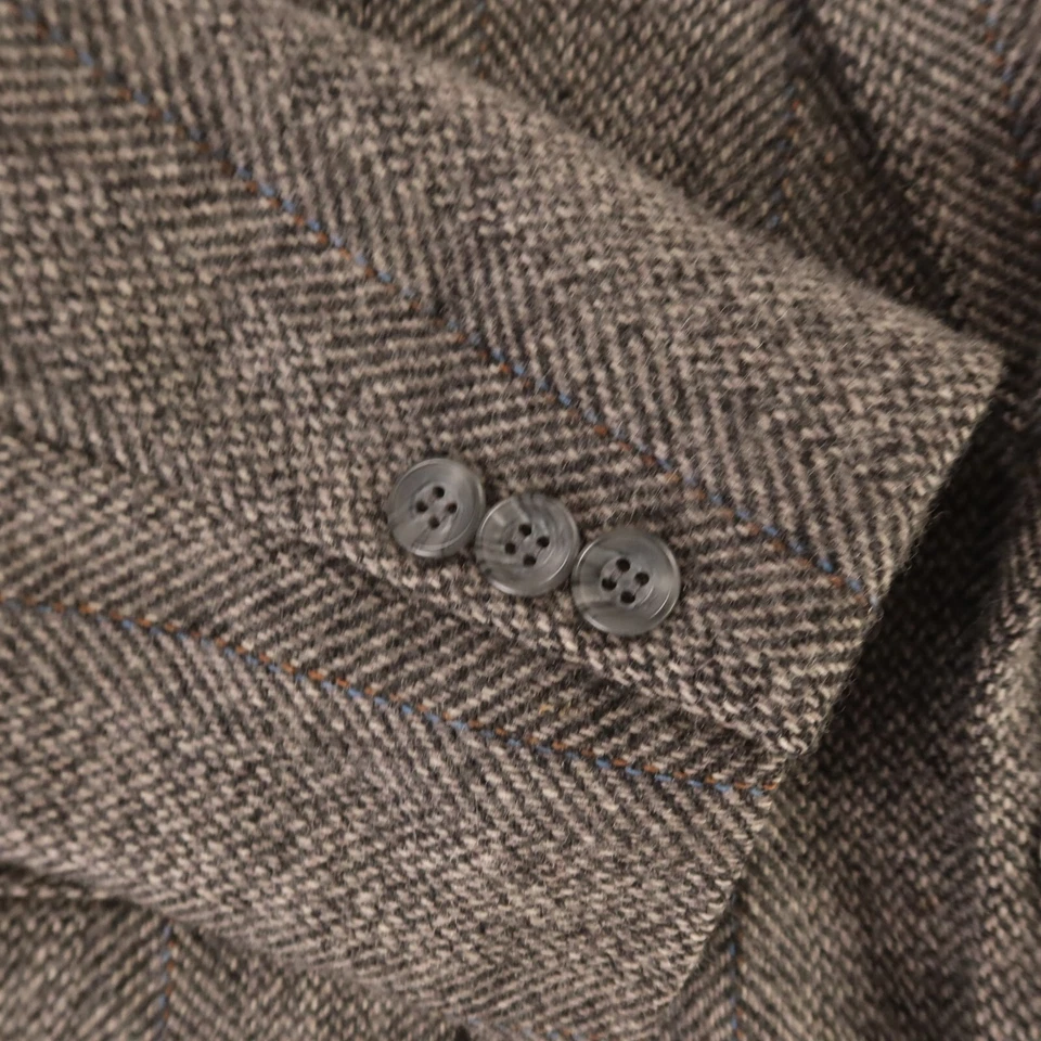 Chaqueta de tweed vintage M gris negro espiga cebada lana Blazer EE. UU. 40R Foto 4 de 4