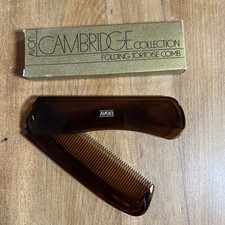 Avon Cambridge Collection Folding Tortoise Comb Brown 1982 Pocket Size