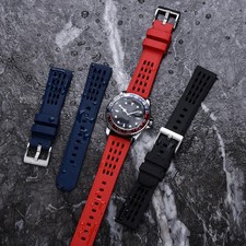 20mm 22mm Quick Release Premium Grade Fpm Fkm Rubber Watch Strap Porous Structur