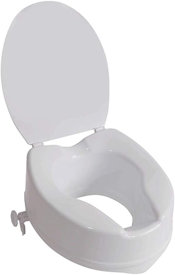 Aidapt 150mm (6"") Elevation Raised Comfortable Toilet Seat with Lid Easy Fit Wh