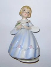 Vintage 1963 SCHMID MUSICAL REVOLVING GIRL Plays LARA'S THEME Free Shipping!