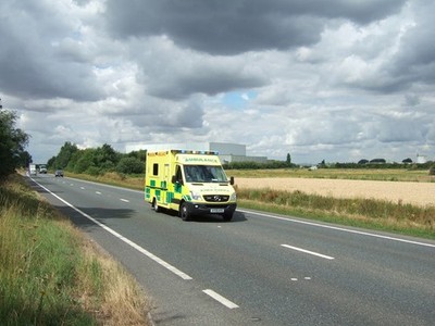 Photo A2 Ambulance on the Wisbech by-pass  (A47) The recently completed  c2010