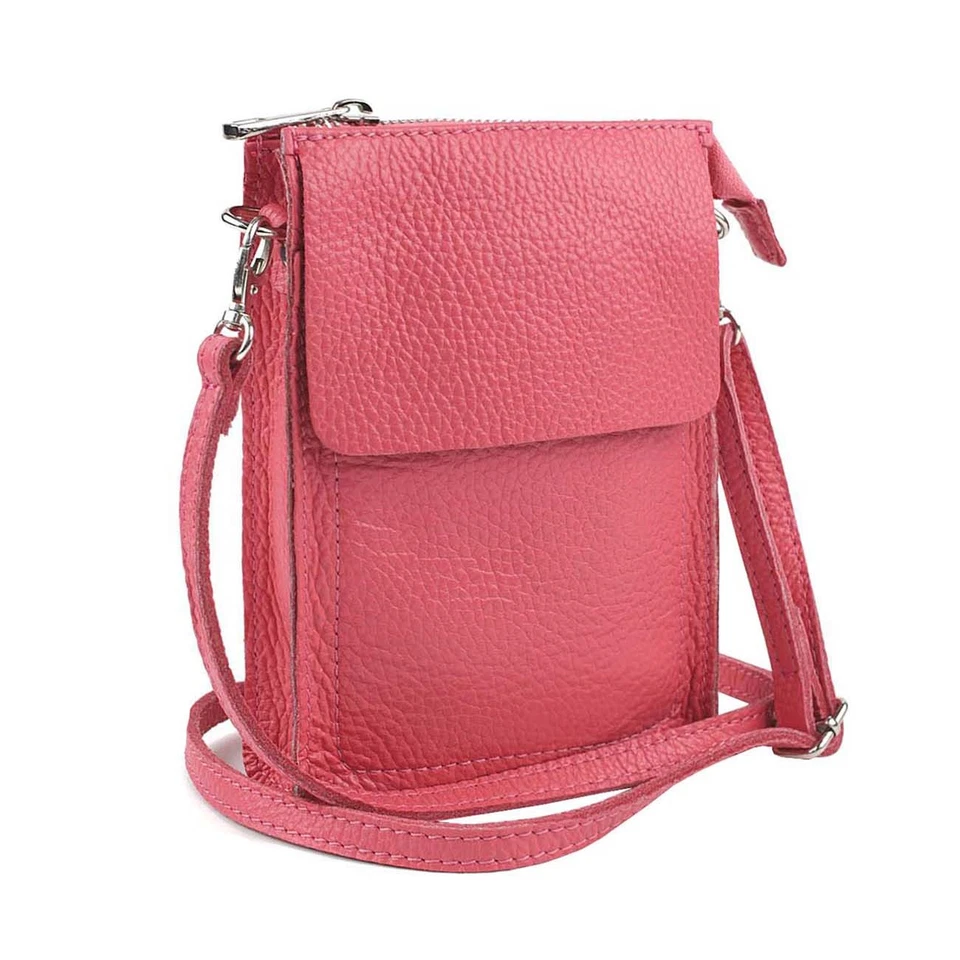 ITAL DAMEN LEDER TASCHE Schultertasche Handytasche Crossbody Umhängetasche Reise - Bild 2 von 4