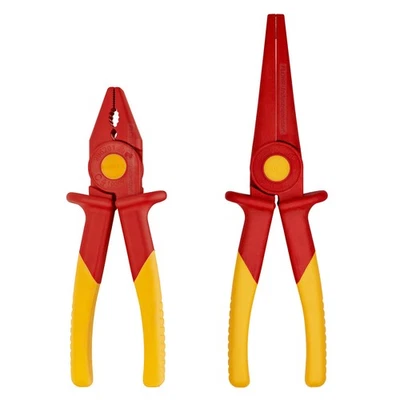 KNIPEX Kunststoffzangen-Satz - 2-tlg. VDE Zangen-Set - 98 62 01/02 - Klasse C