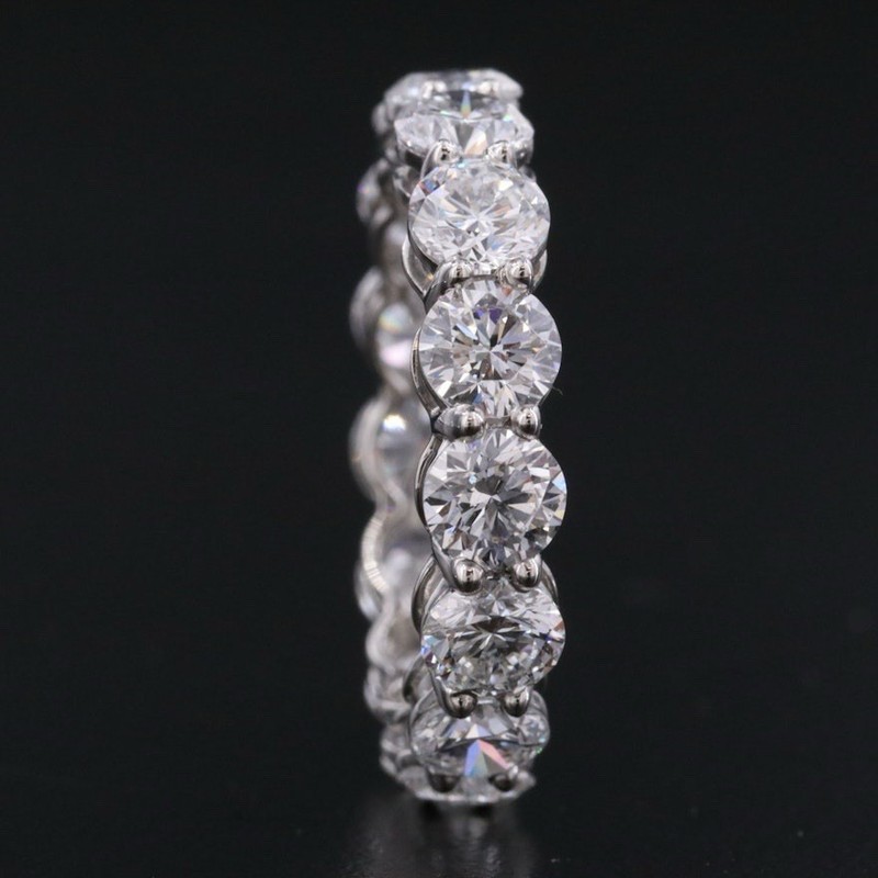 4.7 Carat Platinum Round Lab Eternity Band 6.5