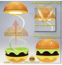 Desk Lamp Kid Rechargeable Hamburger Small Adjustable Nightlight Pencil sharp