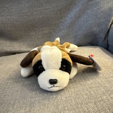 Ty Beanie Baby Bernie Saint Bernard Dog 1996 Retired with Heart Tag