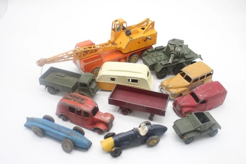 F x11 Vintage Dinky Diecast Vehicles Inc Scout Car, Crane Etc