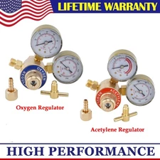 NEW Oxygen and Acetylene Regulators Welding Gas Gauges Pair CGA540 and CGA200