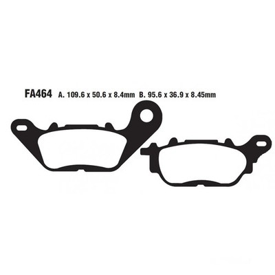 Bremsbelag hinten EBC SFAC464 für Yamaha GPD 150 A NMax 150 ABS Bj. 2017-2020
