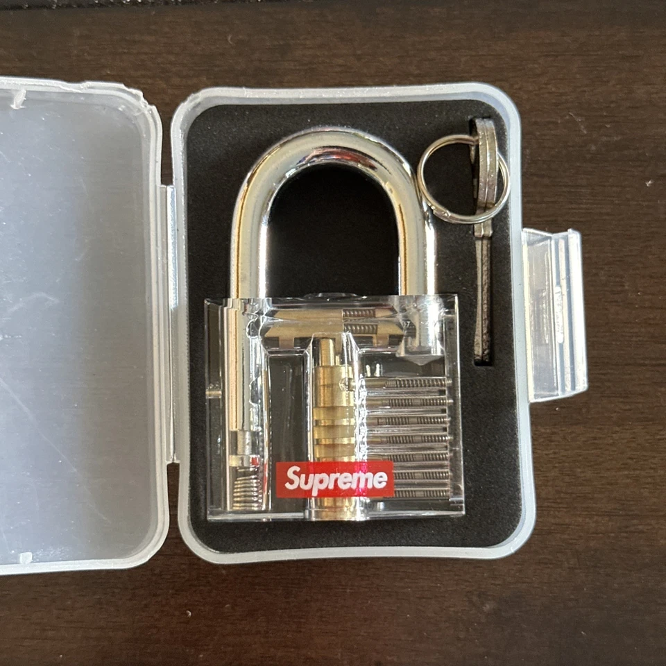 NUEVO Supreme Cerradura Transparente Transparente con 2 Llaves y Estuche SS20 Foto 3 de 3