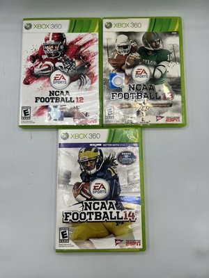 #ad NCAA Football 12 13 and 14 Xbox 360 Bundle All Complete CIB $29.73