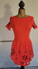 ASOS Red Floral Cut-Out Layered Mini Dress Short Sleeve Size 6