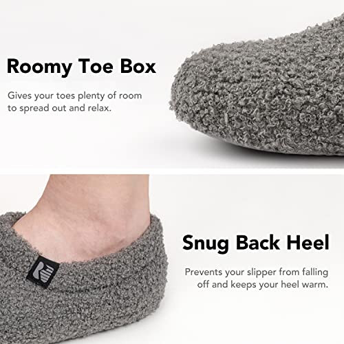  Damen Teddy Fleece geschlossener Rücken Indoor Slipper 7-8 dunkelgrau - Bild 3 von 6