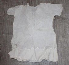 VintageShear White Baby Dress fits a Doll Embroidered with Scalloped Design 19"