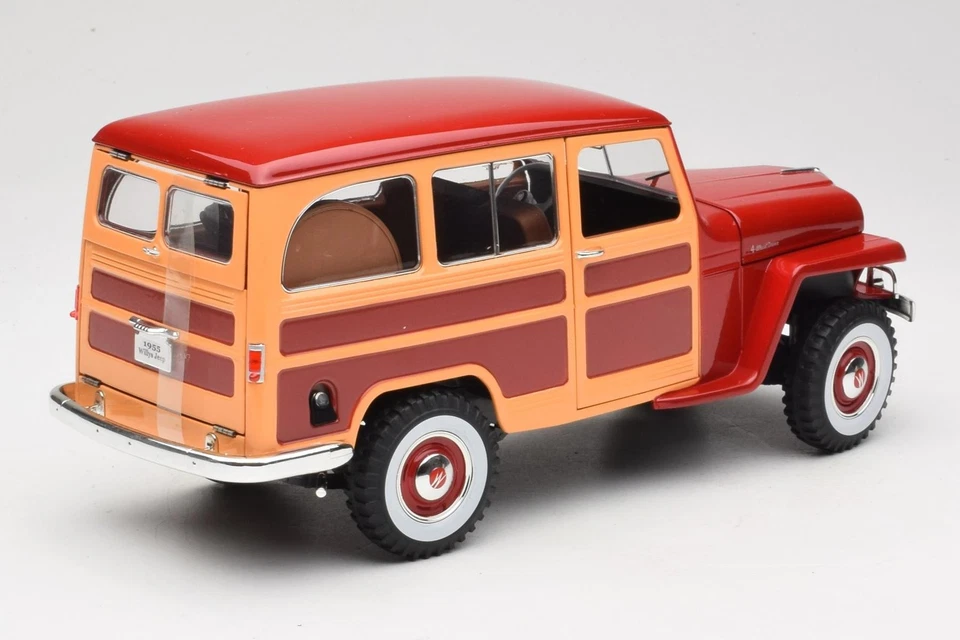 92858 Willys Jeep Station Wagon Red Road Signature 1:18 - Image 3 of 4