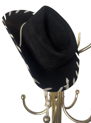 Vintage Youth Cowboy J Hats Black Wool Felt Americana Collection Western USA