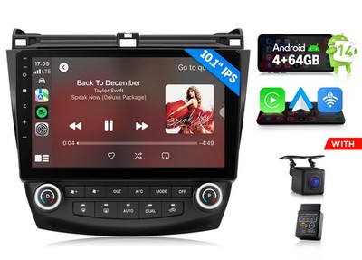 CAM+OBD+For Honda Accord 2003-2007 10.1'' IPS Android 14 4+64G CarPlay Car Stereo