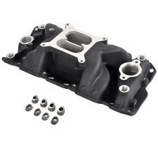 For Small Block Chevy 350 400 57-95 Black Dual Plane Air Gap Intake Manifold