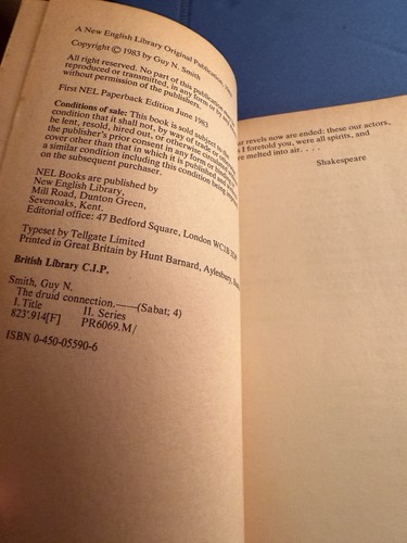 Sabat The Druid Connection #4 by Guy N Smith (Paperback Book 1983) SOLD USED - Imagen 10 de 15