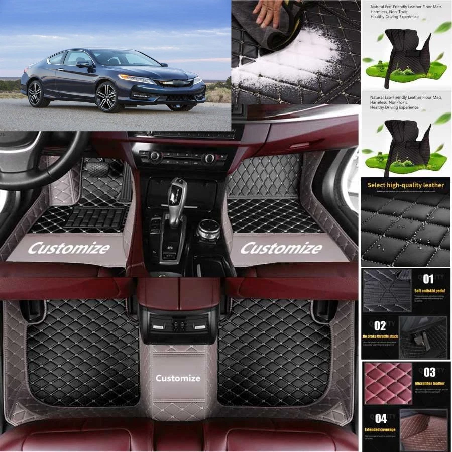 For Honda Accord Car Floor Mats Luxury Waterproof Carpets Liners Interior Auto Foto 3 de 4