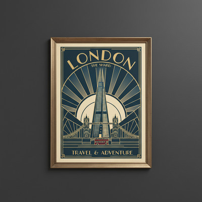  ️ London The Shard Poster - Travel Adventure c1930s   Multiple Sizes