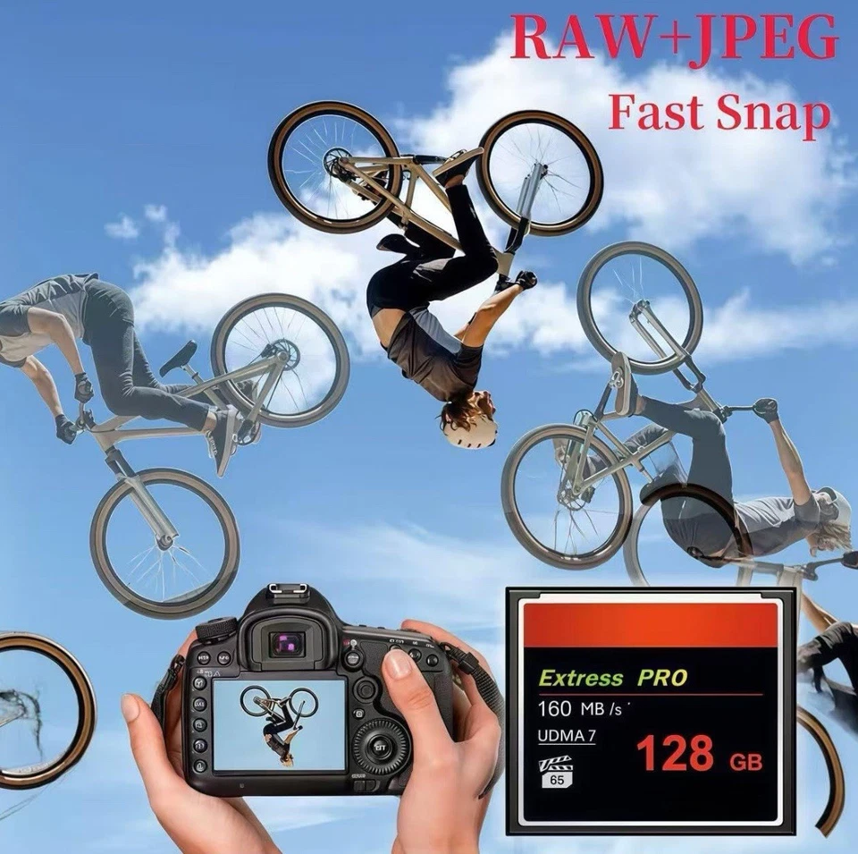 HSANYIUR 128GB UDMA Speed Up To 160MB/s, Original CF Card Camera Memory Card - Image 4 of 4