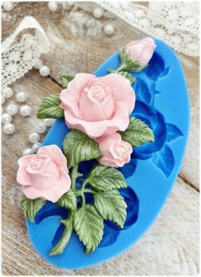 Silikonform Mila Project Rose mit Dornen 14 x 8 cm thorny rose