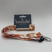 Juncture Fall Leaves Lanyard Blue-Brand New-Orange And White 24”