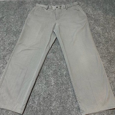 Dockers Mens 38 Grey Pants Cotton Blend Flat Front Slash Pockets Classic
