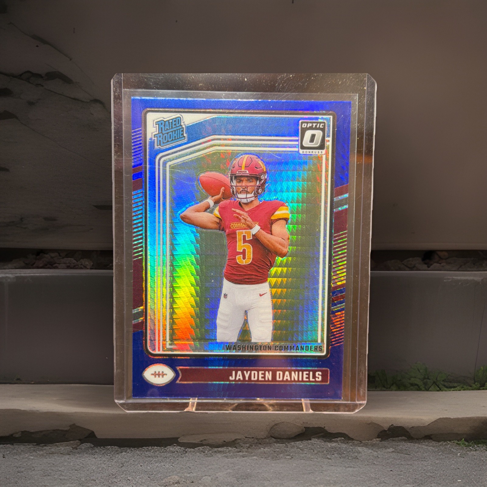 2024 Panini Donruss Optic - Rated Rookie Jayden Daniels #248 Blue Hyper Prizm RC