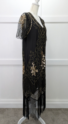 Babeyond Flapper Dress Black Gold Fringe Gatsby Womens 4XL (Fits XL - 1X)  *READ | eBay
