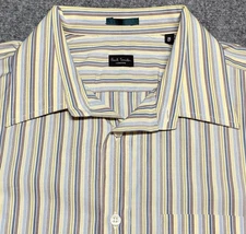 Paul Smith London Shirt Mens 16 41 Colorful Yellow Blue Striped French Cuff