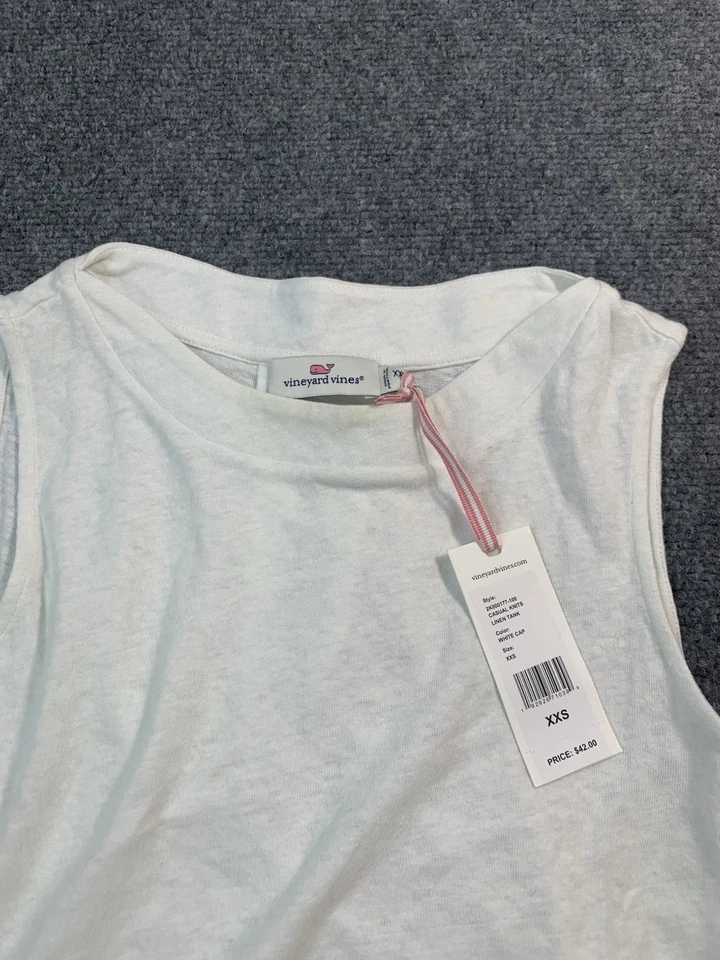 Vineyard Vines Shirt XXS White Tank Top Sleeveless - Image 4 of 4