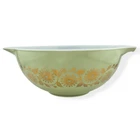 Vintage Pyrex 443 Sage Green Gold Medallion Cinderella Mixing Bowl 2.5 quart