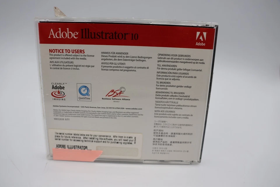 Adobe Illustrator 10 Mac With Serial Number CD Vintage with Serial Number- Duts - Image 2 of 4