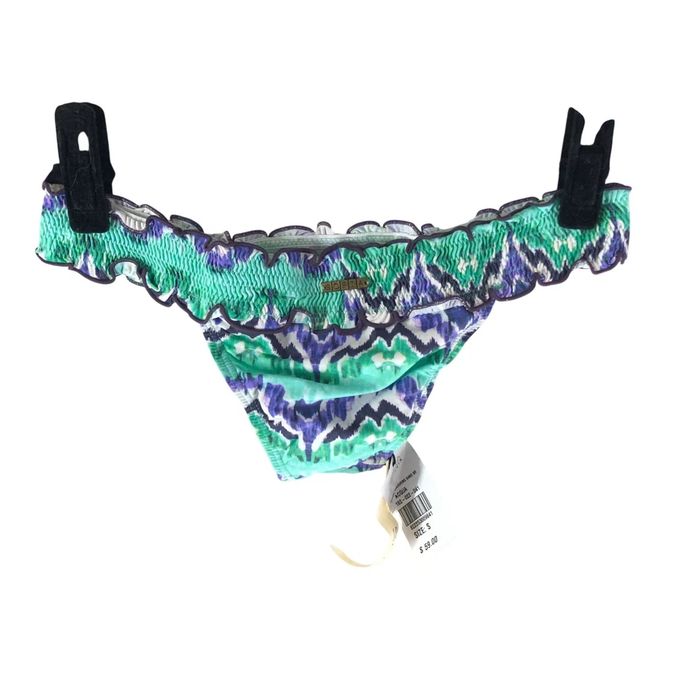 София от Vix бикини низ оборки заниженной в полоску зеленый фиолетовый S - Изображение 2 из 3