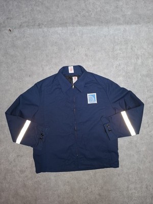 Lion Apparel Herren Bomberjacke blau Vintage reflektierender Reißverschluss L Ref. 36