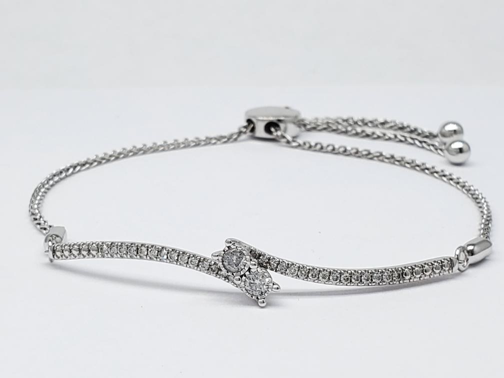 ★rosemont★ 14K Bracelet RS1296 MOSS Gold Charm Bracelet with 0.12ct Diamonds — Rockford