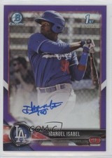 2018 Bowman Chrome Prospect Purple Refractor /250 Ibandel Isabel Auto c5r