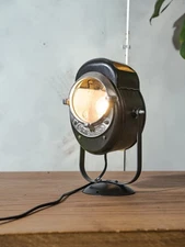 1950s A.E. Cremer Paris Babyspot Fresnel Lamp, Industrial Theater Table lamp